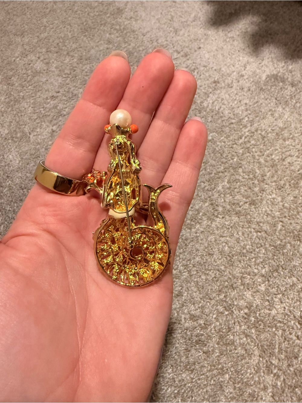 Vintage 1990 Hutton Wilkinson Mermaid Brooch - Picture 4 of 4